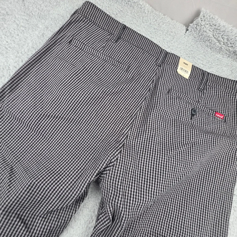 Levi's XX Chino Pants Men 38x30 Black White Gingham Standard Taper Stretch